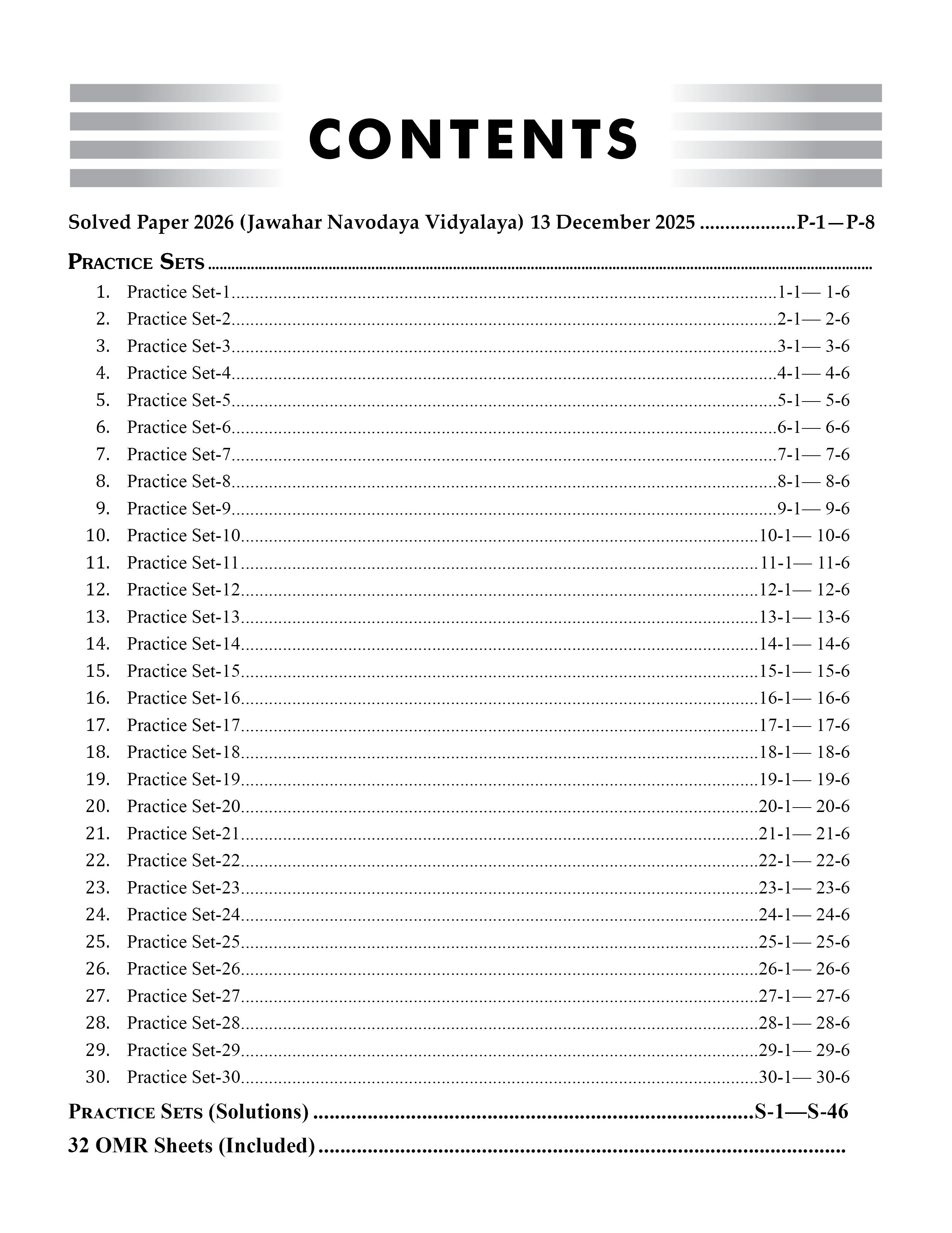 JNV Class 6 Practice Set Book 2027 (English) | 30 Practice Sets & Solved Paper