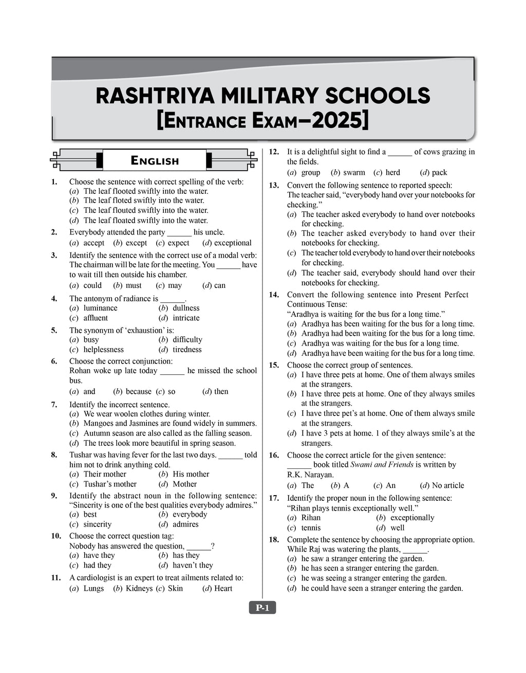 RMS Class 6 Study Guide 2027 | Rashtriya Military School Entrance Book – English Medium