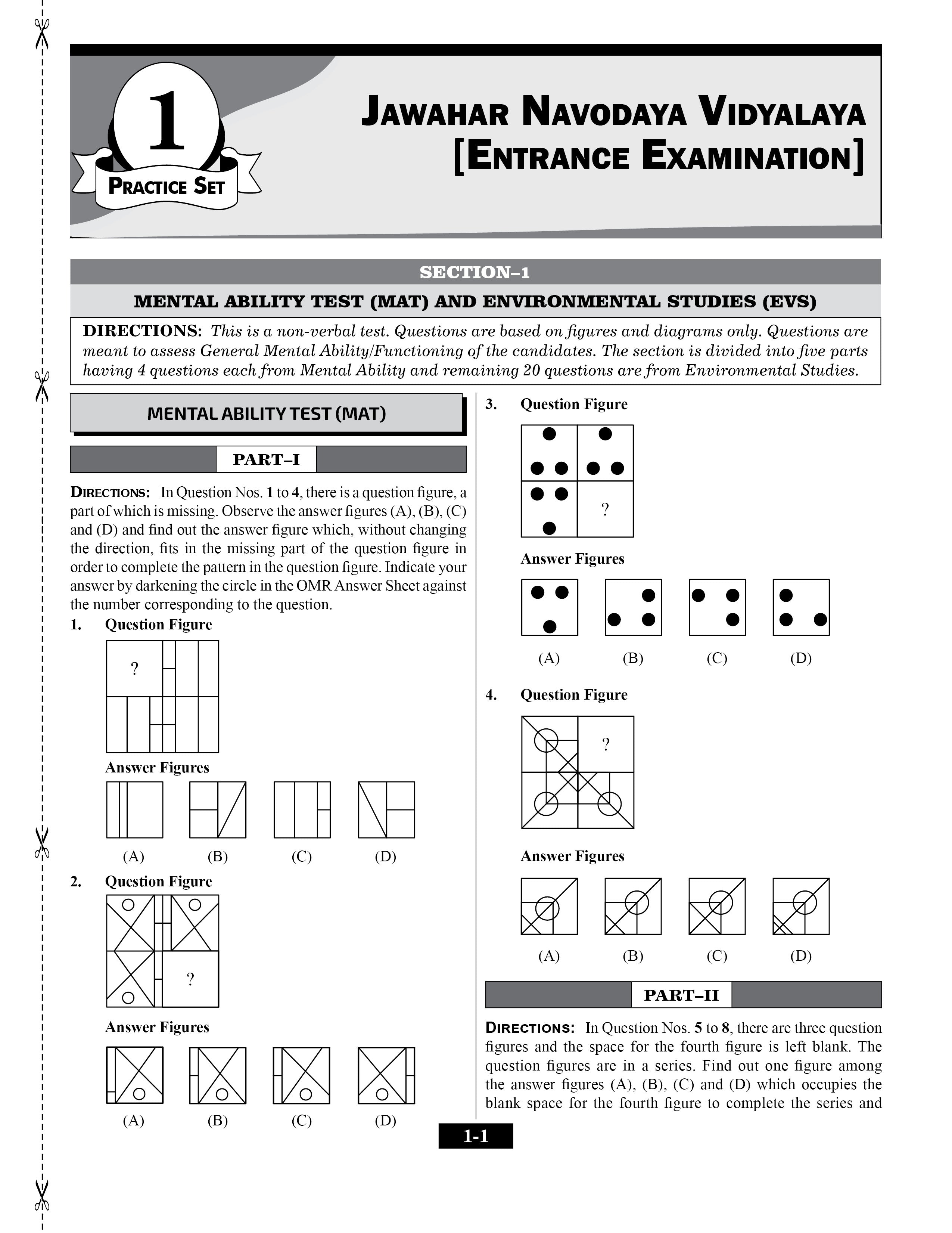 JNV Class 6 Practice Set Book 2027 (English) | 30 Practice Sets & Solved Paper